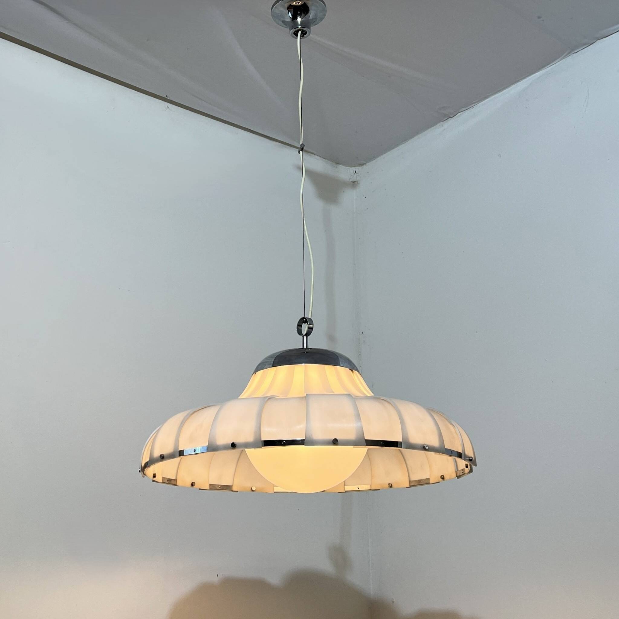 Harvey iGuzzini "Meblo" space age pendant lamp 1960s