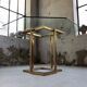 Italy octagonal table 70s glass and brass