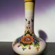 Ancient ceramic vase enamels decor flowers made in italy vintage