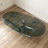 Coffee table 70s chrome and glass