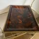 Large serving tray in lucite and brass circa 1970