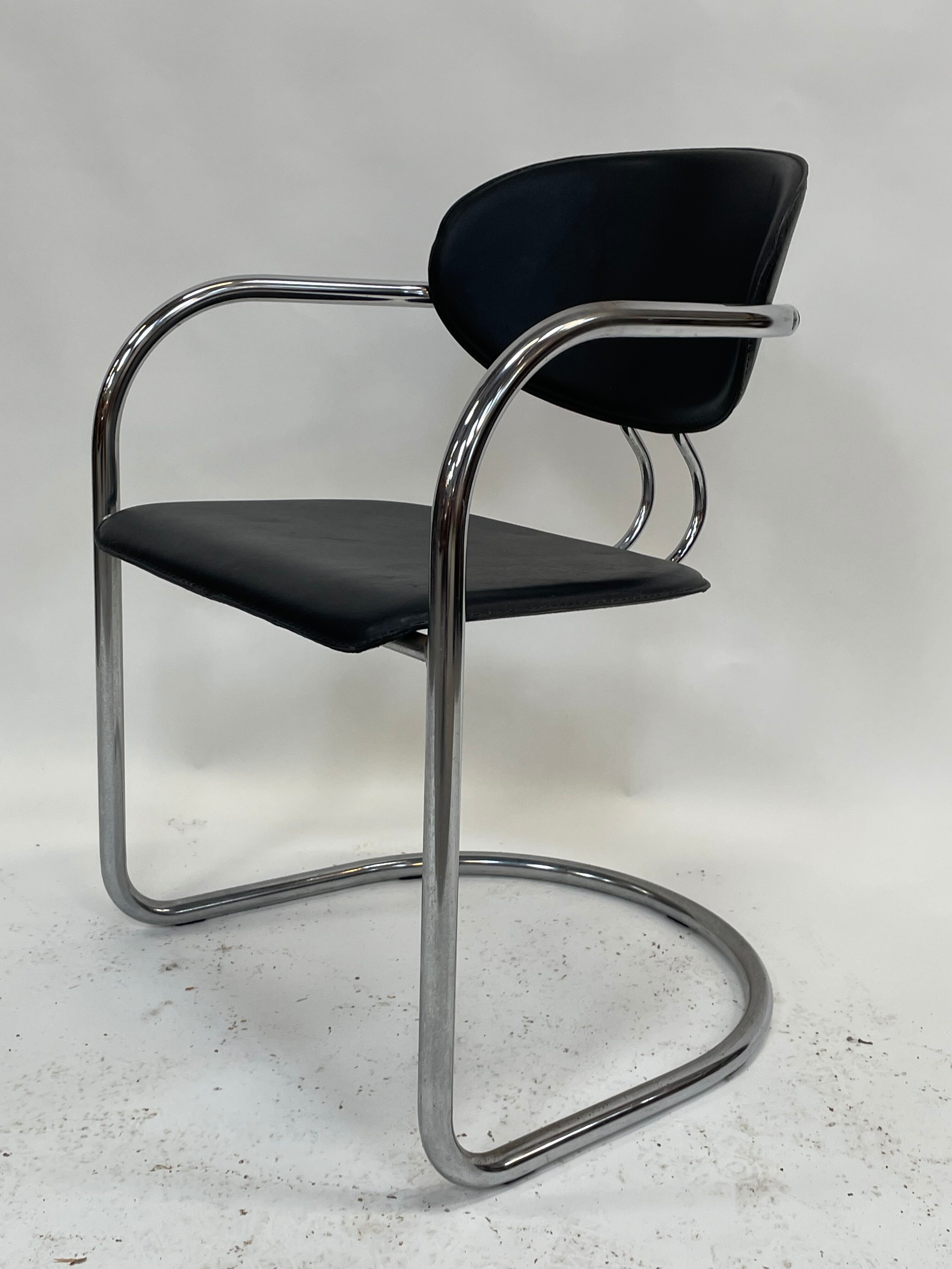 Vintage dining chair effezeta made in Italy design chrome