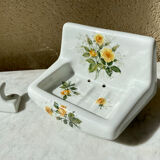 Soap holder and porcelain hook of Limoges Champs-Elysées vintage 60