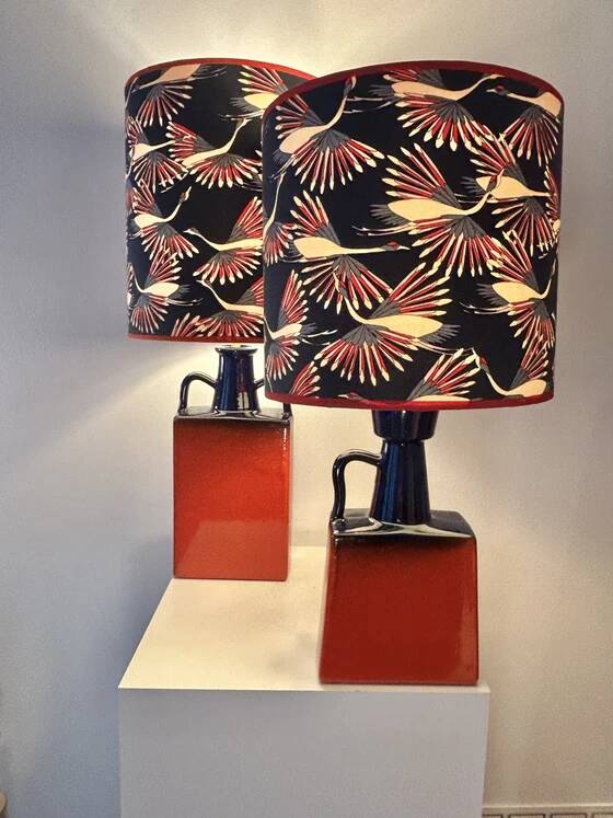 Unique designer lamp pair by Walter Brecht - West German ceramics