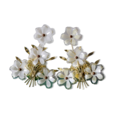 Two Eglo wall lights with vintage Murano flowers 70/80