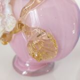 Set of two vases of Murano flowers in relief