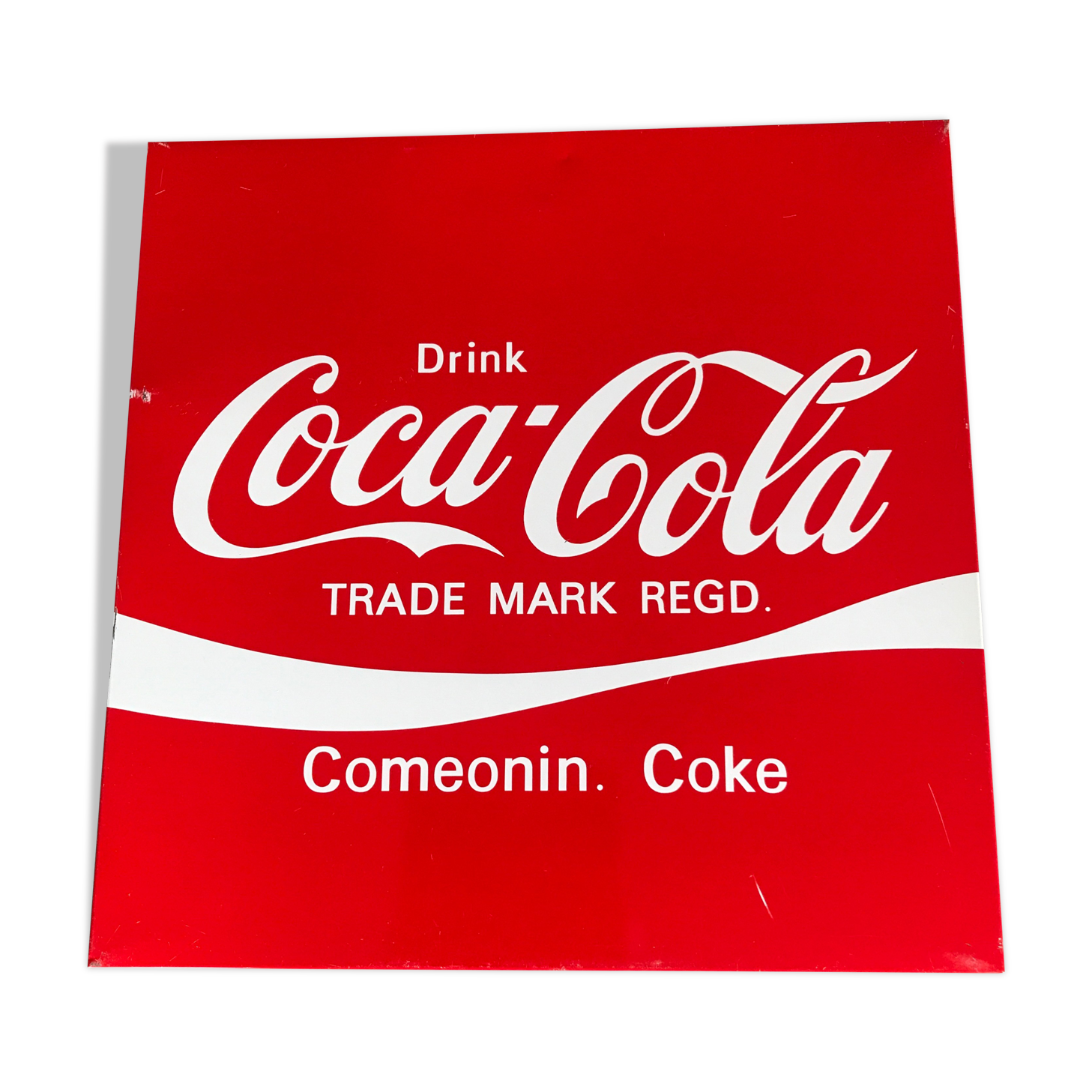 Wall plate metal pub vintage coca-cola drink deco red / white