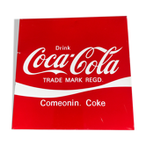 Wall plate metal pub vintage coca-cola drink deco red / white