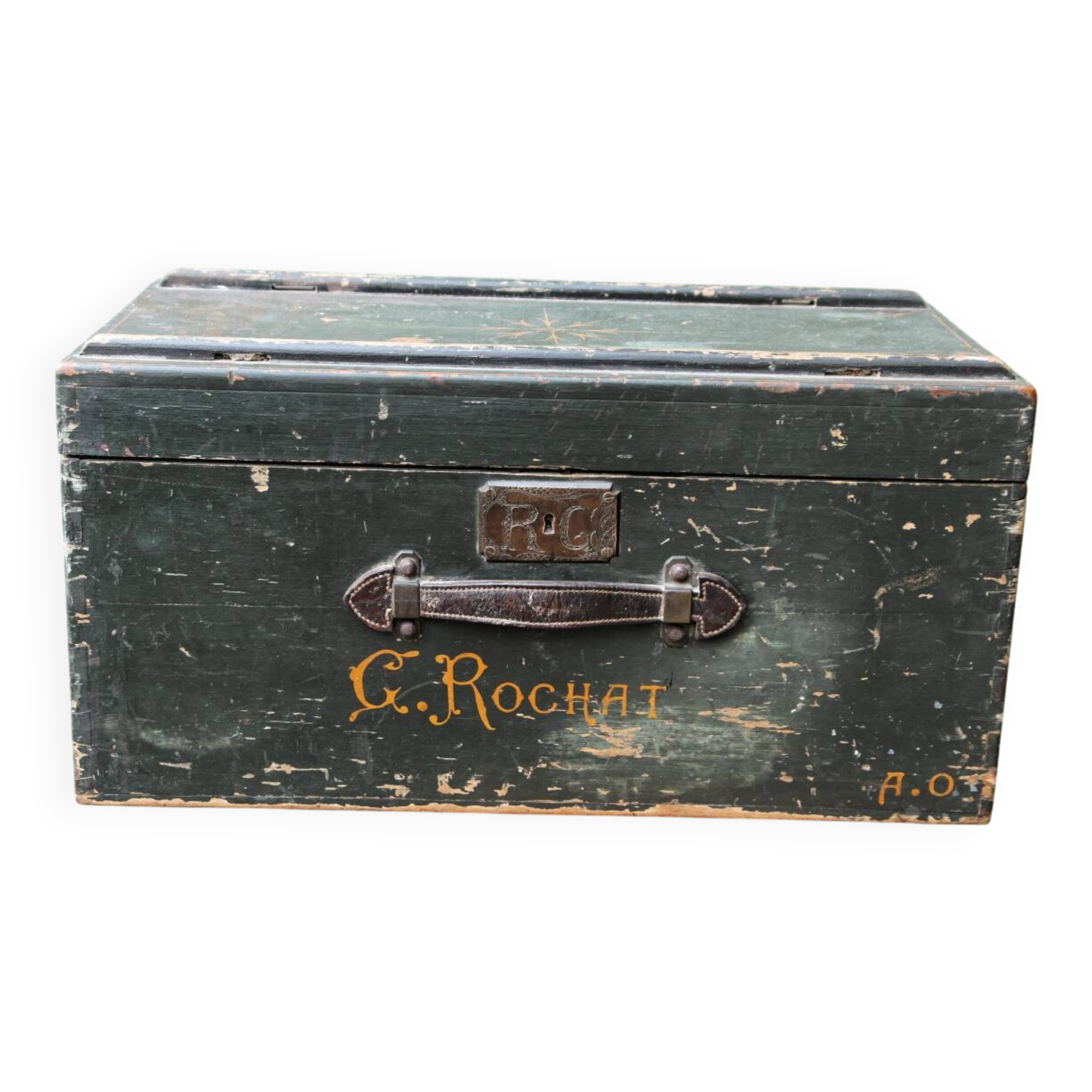 Ancienne malle de voyage en bois