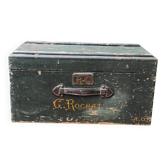 Old wooden travel trunk