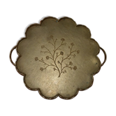 Plateau laiton décor fleur