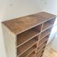 Large antique workshop cabinet with patinated wooden compartments, 20th century.