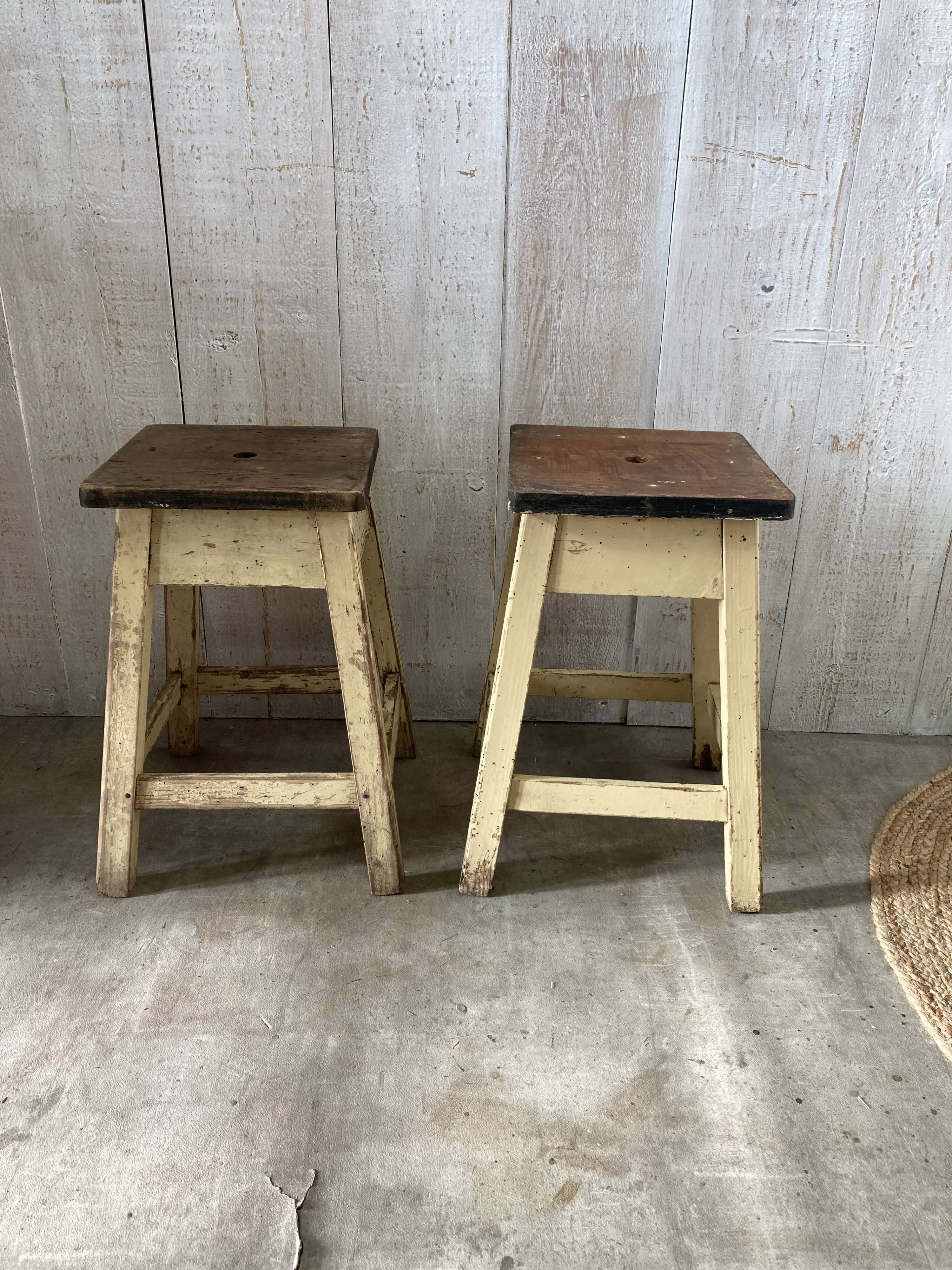 Pair of farm stools