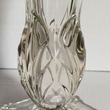 Art-Deco high foot vase in molded crystal early twentieth century