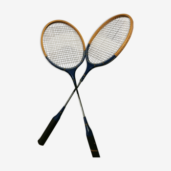 Pair of vintage badminton rackets