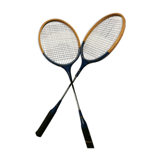 Pair of vintage badminton rackets