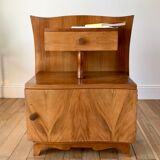 Bedside table in beech wood art deco 30s