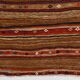 Red & Brown Pinstriped Style Vintage Kilim Rug, 142x182Cm