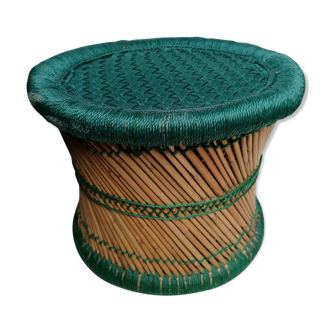Bamboo and rope pouf