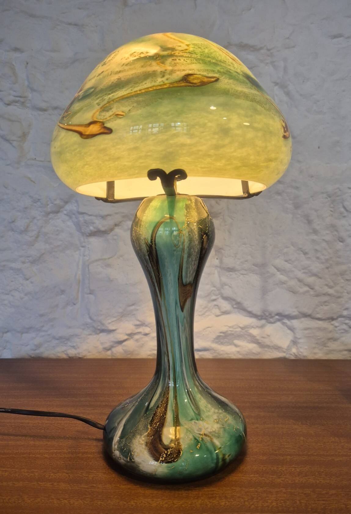 Mushroom lamp in blown glass — Jean-Michel Operto, circa 2000