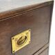 Vintage set of wooden bedside tables in military campaign style design