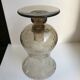 Biot style bubbled glass candle holder signed 60s-70s