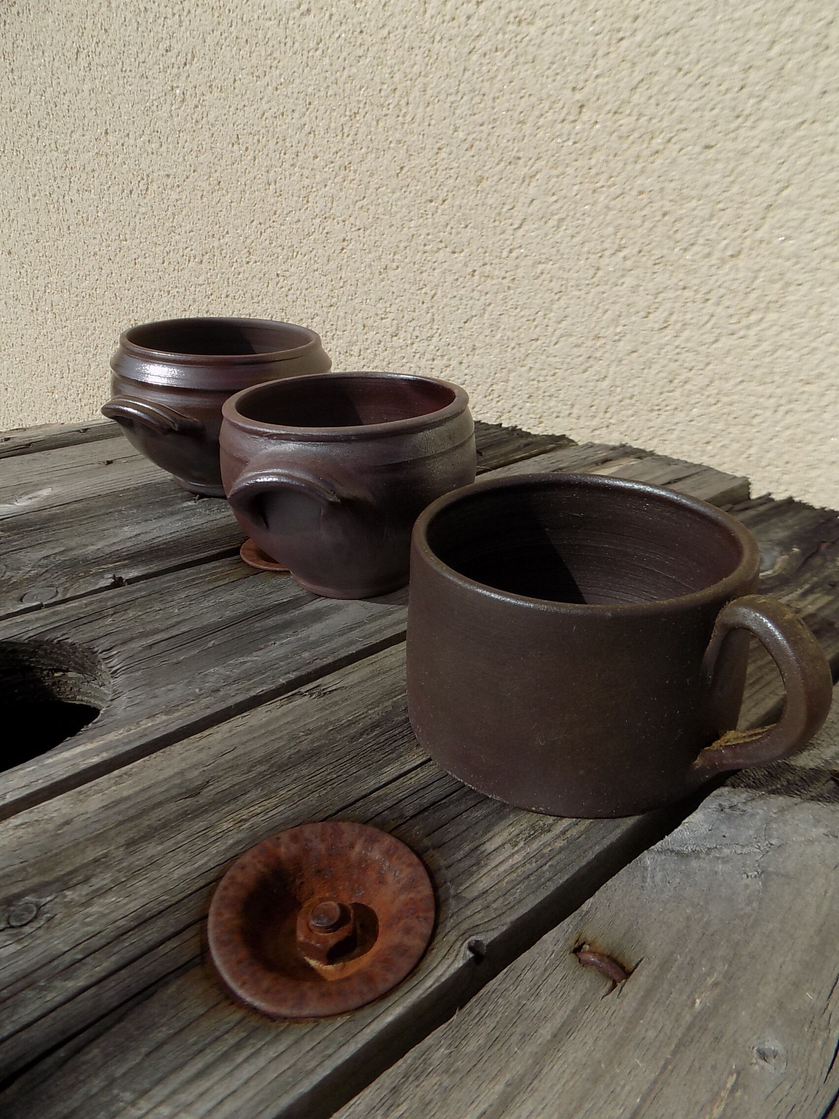 Bols et tasse poterie normande