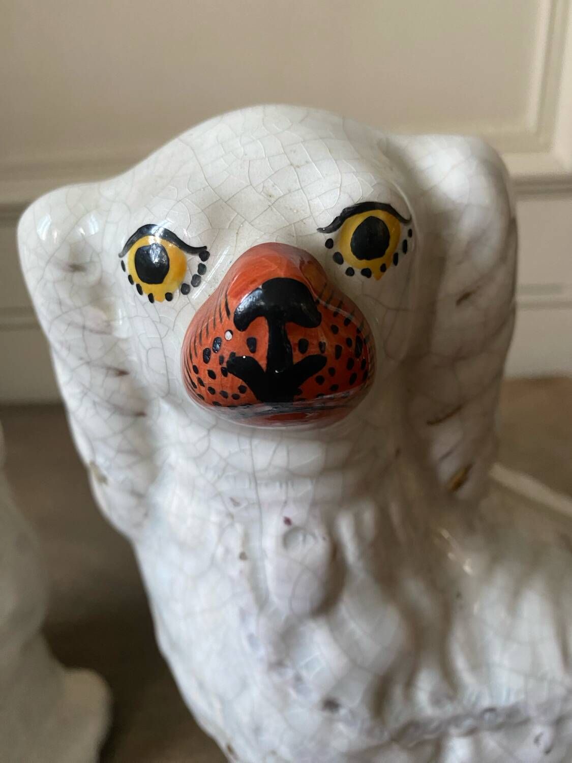 Pair of ceramic Staffordshire dogs late 19th century