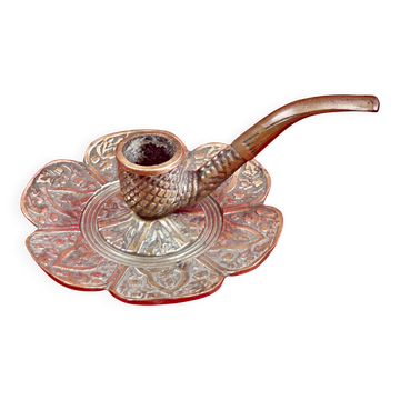 ancien bougeoir à main dit rat de cave en bronze d'art Pipe