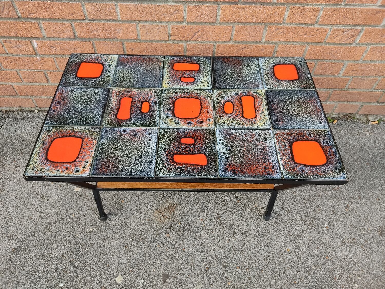 Table basse vintage métal  bois