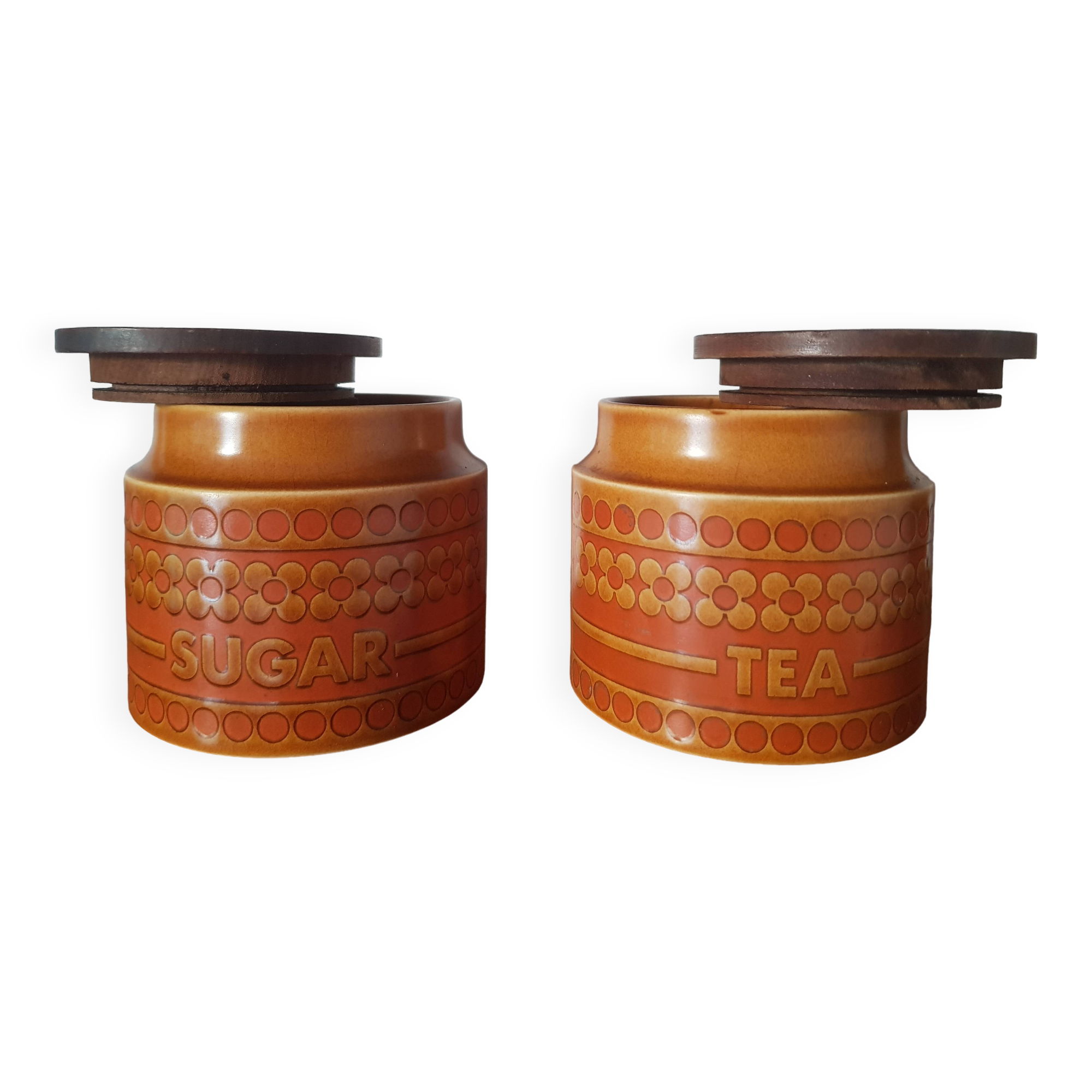 Set of 2 vintage pots with lids