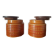 Lot de 2 pots vintage avec couvercle