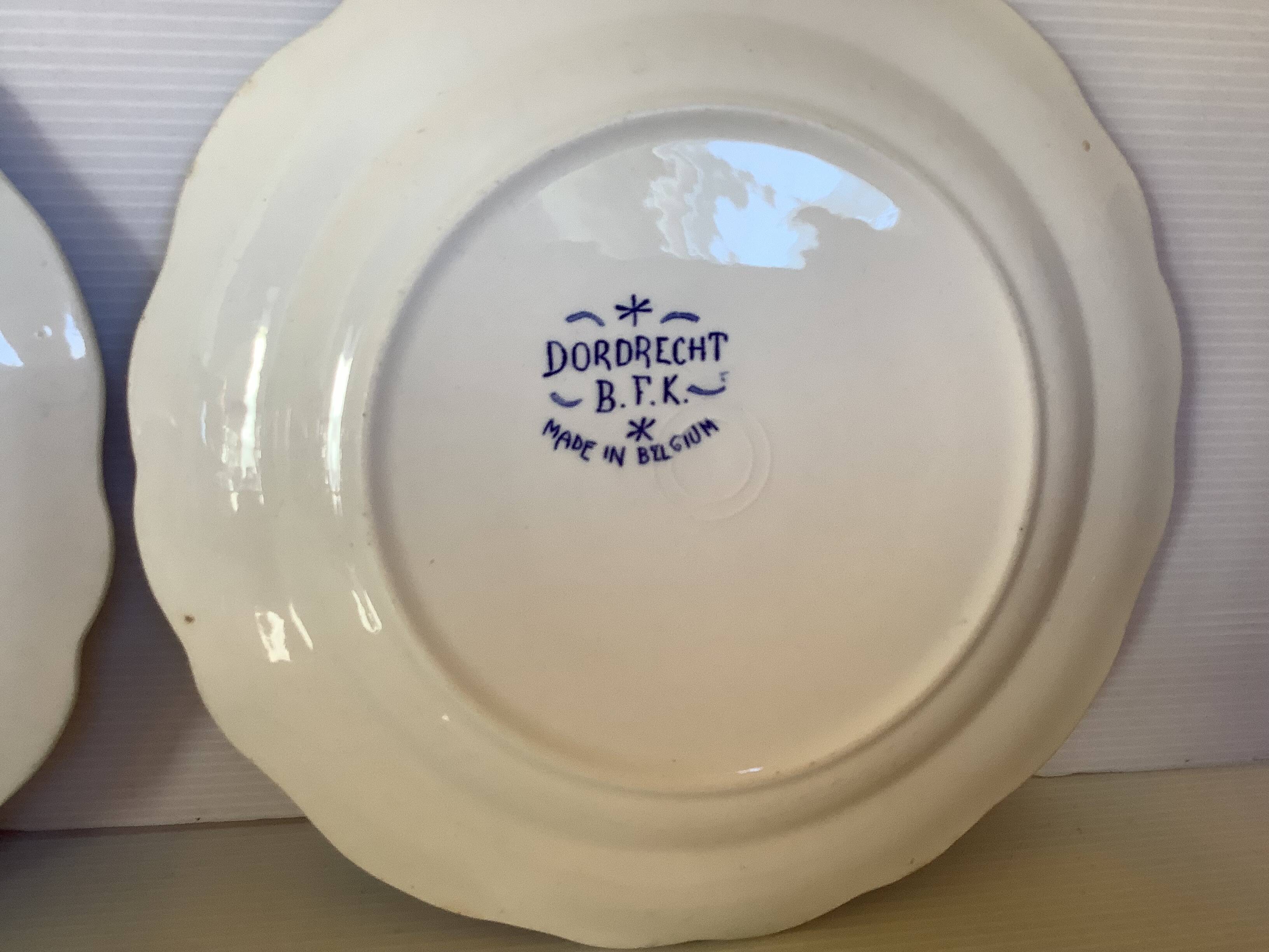 Four old Boch Brothers Dordrecht plates