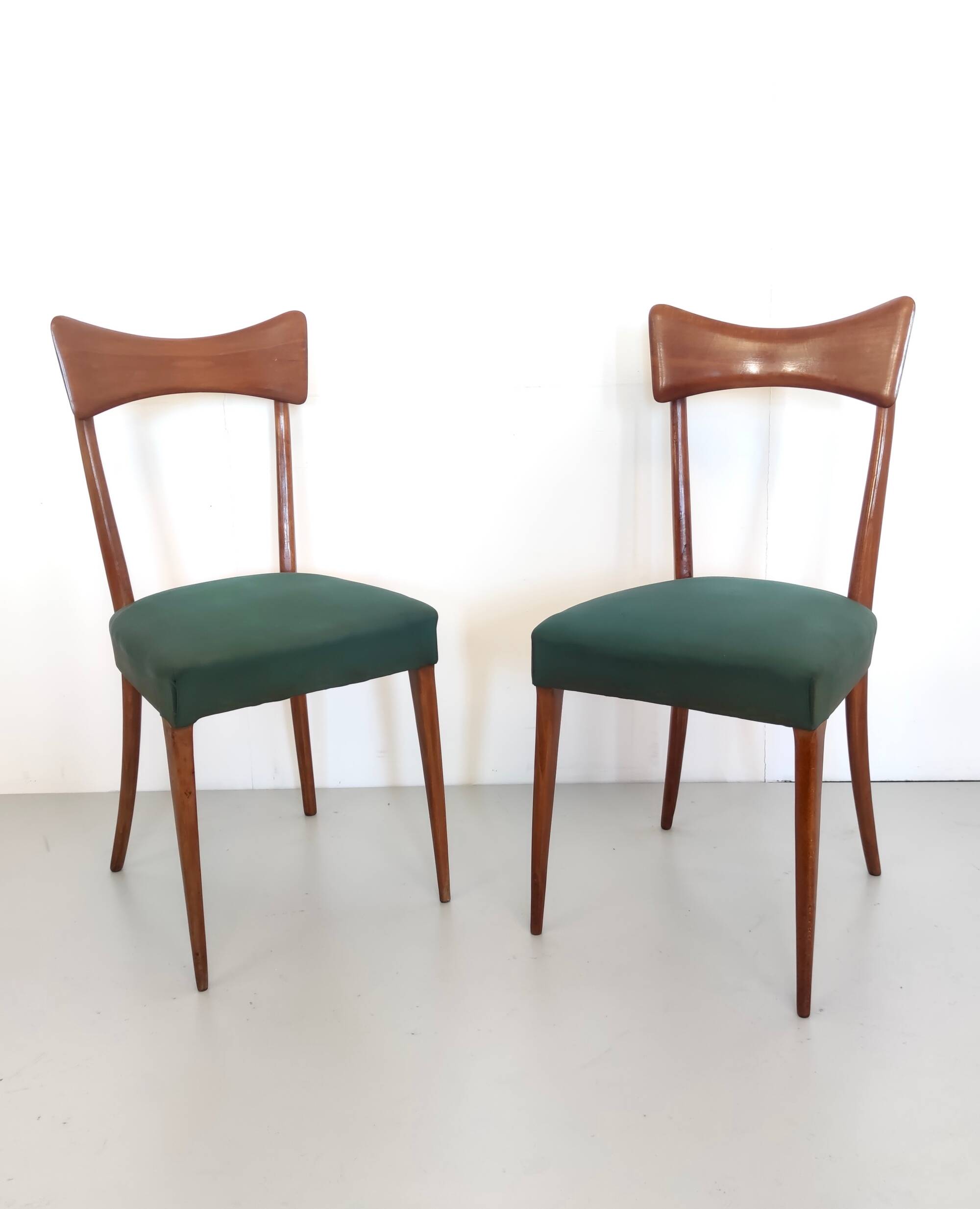 Pair of Green Side Chairs attributed to Ico Parisi for Ariberto Colombo