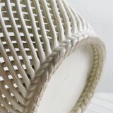 Bread basket - openwork white ceramic bowl.