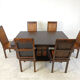Mid-century bamboo high back dining chairs with table, 1960s