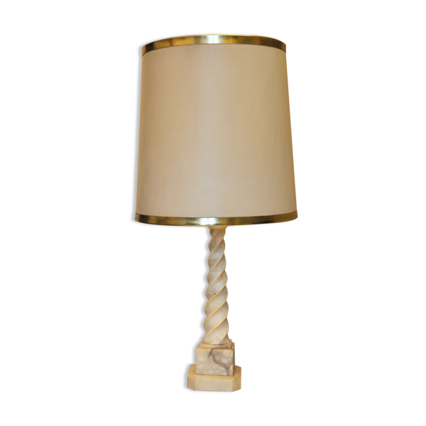 Lampe colonne en marbre torsadé