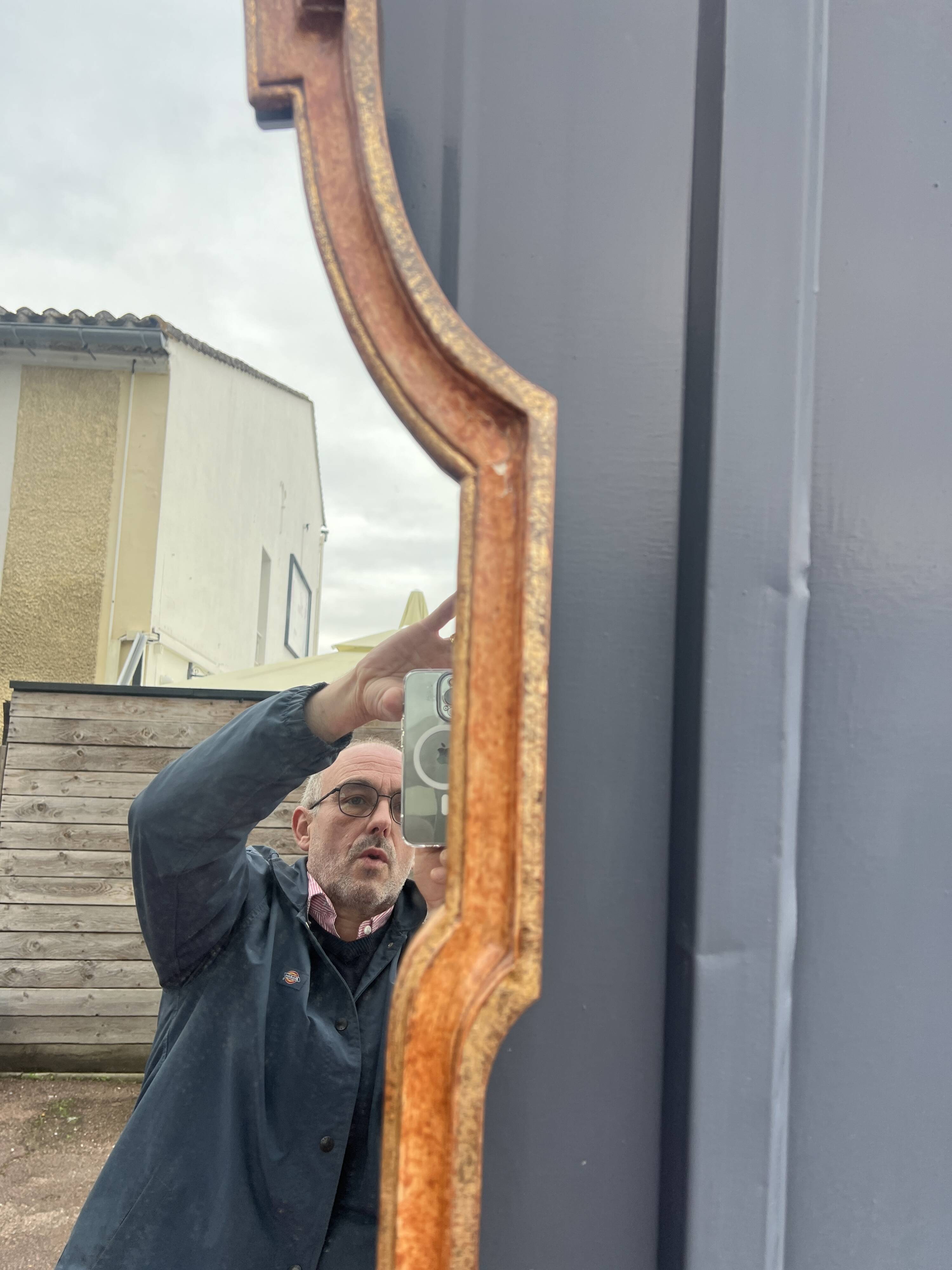 Wooden and stucco mirror, Dutch style
