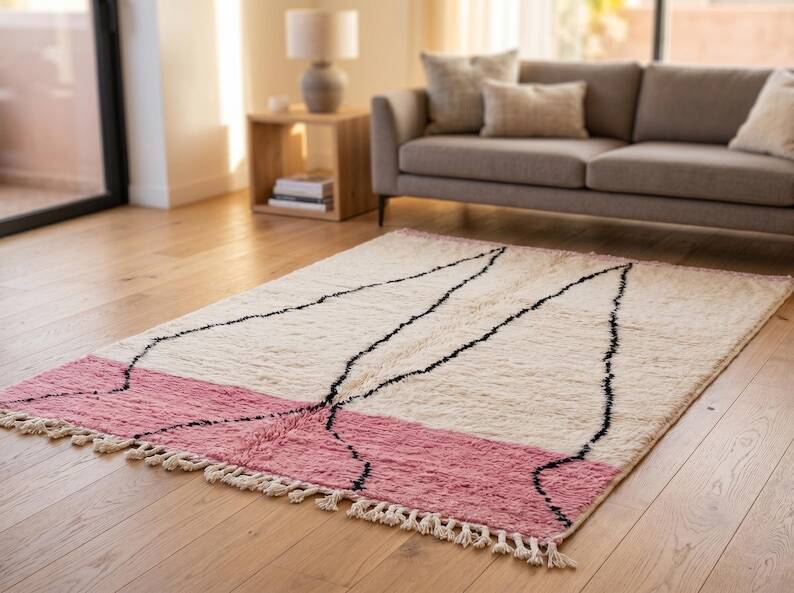 Handcrafted Moroccan rug decorated 250cm x 150cm
