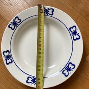 Vintage soup plates with butterfly decor