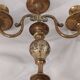 Pair of chiselled brass candelabra. Swedish craftsmanship, 20th century.