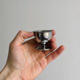 6 silver-plated metal egg cups
