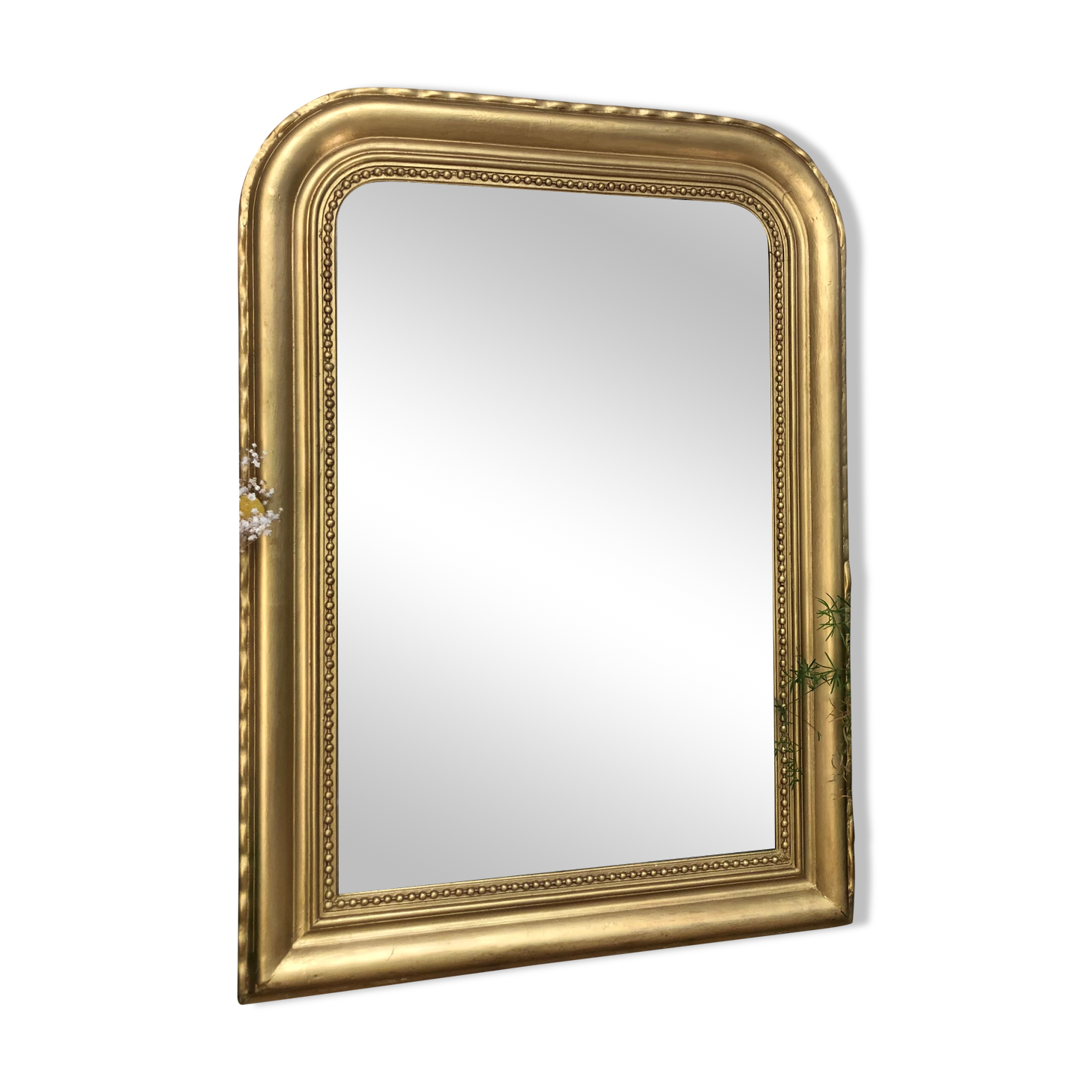 Louis-Philippe mirror 19th century, gold with gold leaf, mercury ice 102x77.5cm