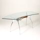 Bernard Dequet glass and aluminium desk for Protis, 1980s