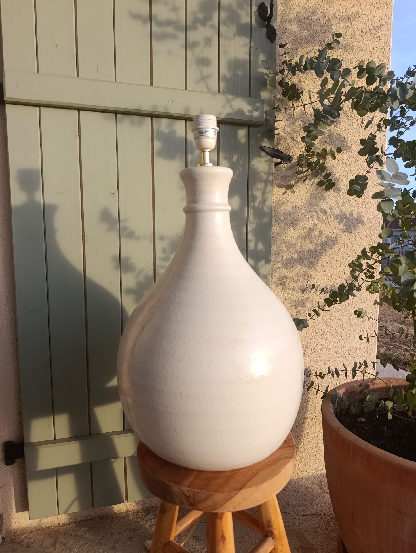 Large Vintage Ceramic Lamp Base Hubert Olivier 60cm - 8kg