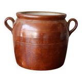 Large antique glazed stoneware pot