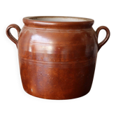 Large antique glazed stoneware pot