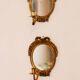 Pair of Swedish brass sconces with mirror