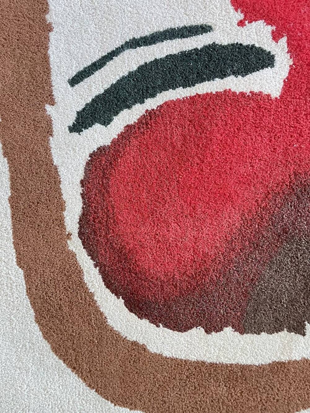 Tapis en laine tufté main Tisca Forster – France des années 1980