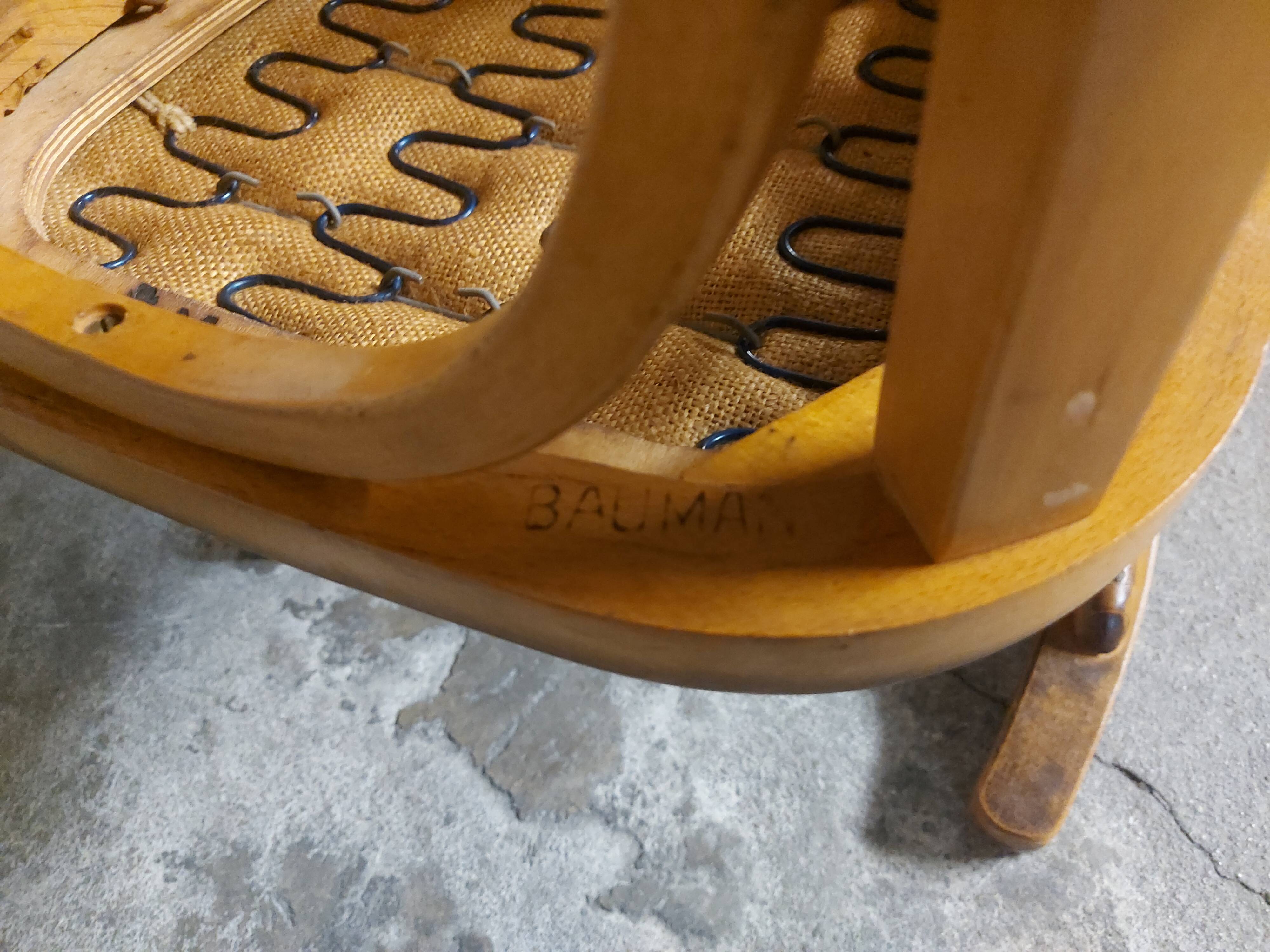 Fauteuil vintage en bois Baumann